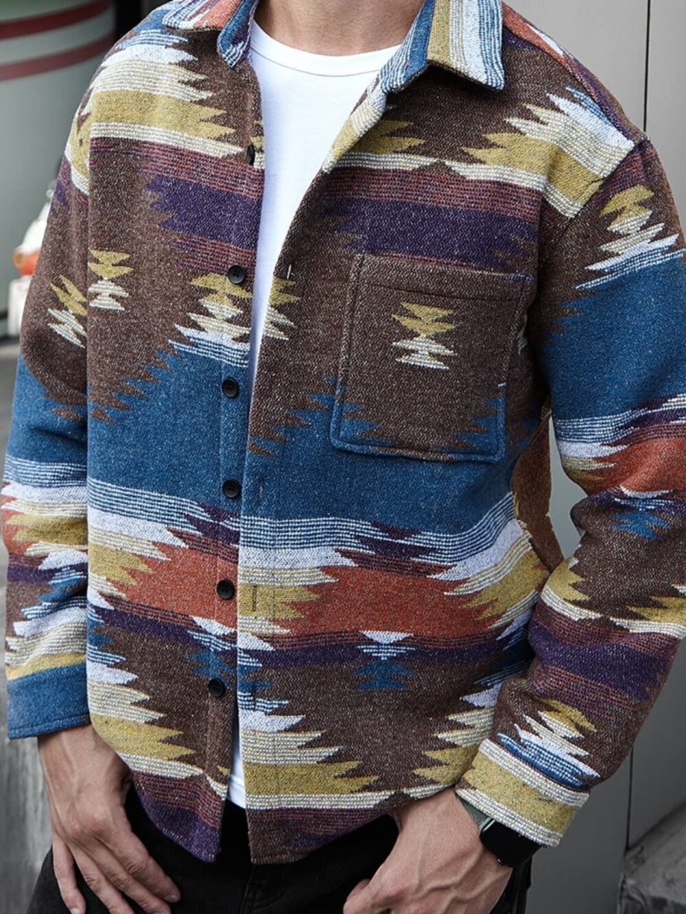 Men's Multicolor Southwestern Pattern Jacket